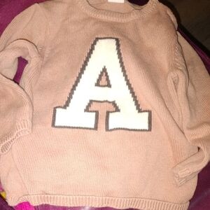 H&M Mauve Rose Sweater with Bold Letter A